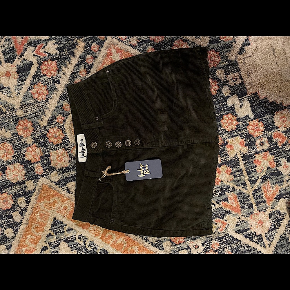 Forest green corduroy skirt